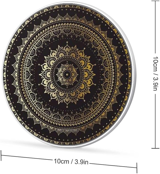 Mandala Wireless Charger Portable Fast Charging Pad Lightweight Wireless Charging Pad 10W Slim Charging Station for Phone Charger Mat for Travel Home Office Desk