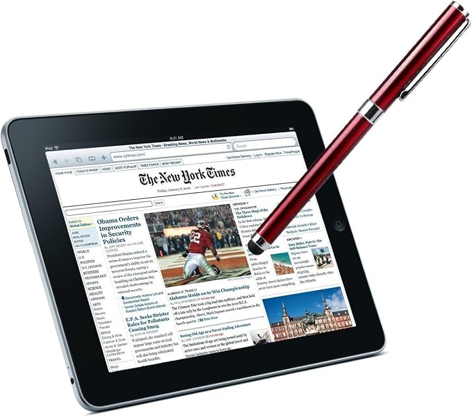 PRO Stylus + Pen Works for Samsung Galaxy Note 5.3 (2012) with Custom High Sensitivity Touch and Black Ink! [3 Pack-RED]