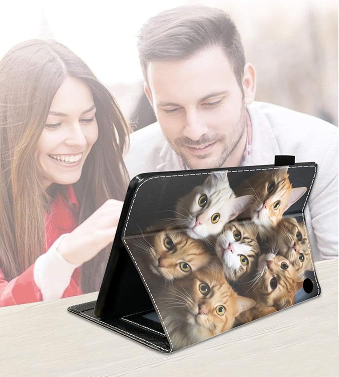 Case for Amazon Kindle Fire HD 8/Fire HD 8 Plus Tablet (12th/10th Generation 2024/2022/2020 Release) Slim PU Leather Cover with Card Slot &amp Auto Wake/Sleep African American Women