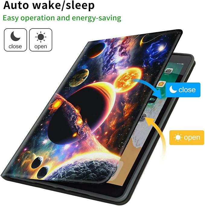 Case for Samsung Galaxy Tab A9 Plus 2023/A11 Plus 2025 11 inch Lightweight Protective PU Leather Smart Stand Cover with Auto Wake Sleep Tablet Case Cover - American Flag &amp Fish