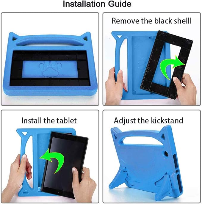 Case for Amazon Fire HD 10 Inch Tablet (11th Generation 2021 Released) - Lightweight Shockproof Kickstand Handle Kids Cover Case + 1 Screen Protector and 1 Stylus (Black)