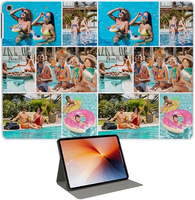 Custom Case for iPad Air 3rd Generation 2019 / iPad Pro 2017 10.5 inch Personalized Customized Picture Logo Text Name PU Leather Tablet Cover Premium Folio Flip Stand Case Auto Wake/Sleep