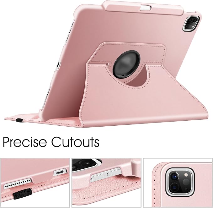 Fintie Rotating Case for iPad Pro 12.9-inch 6th/5th/4th/3rd Generation | 360° Swivel Stand Landscape &amp Portrait Viewing Shockproof Protective Cover Pencil Holder Auto Sleep/Wake Black