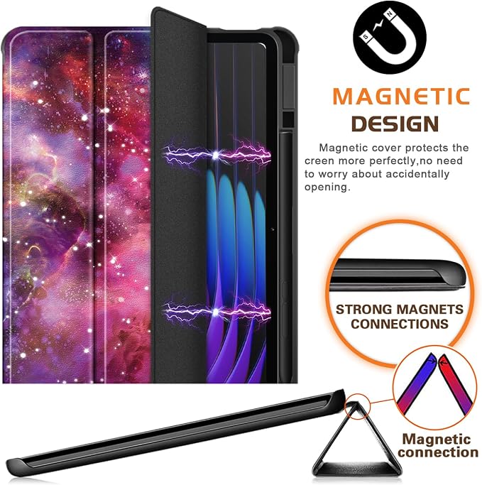 Case Compatible with Xiaomi pad 7/7 Pro 11.2 2024Slim Drop Protection Tri-Fold with Hard Shell Transparent Back and Pen Holder Stand Smart Cover with Auto Wake/SleepBlack