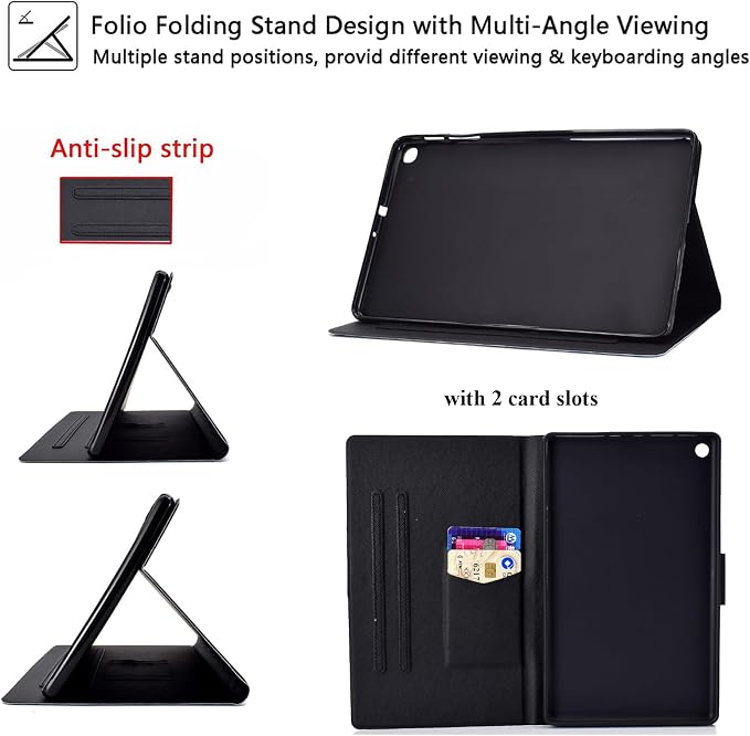 Kindle Fire HD 8 Tablet Case (8th/7th/6th Generation)Smart Stand Synthetic Leather Cover with Auto Wake/Sleep [Card &amp Pencil Holder] for 8 Amazon Fire HD 8 (2018/2017/2016) Blue Sea Beach