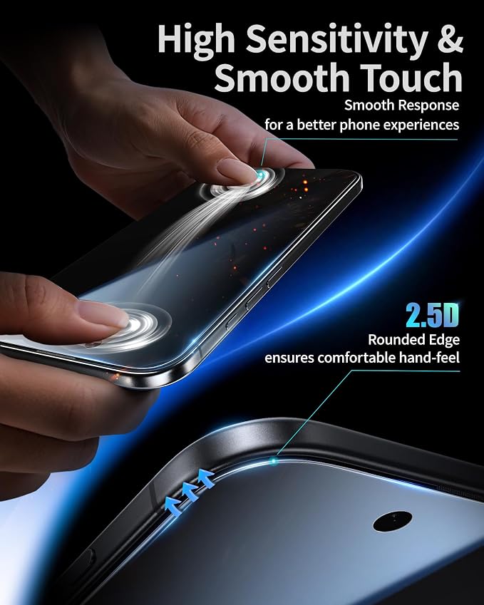 NIMASO for iPhone 17e/16e/13 Pro/13/14 Screen Protector 2 Pack Privacy Tempered Glass Screen Protector for iPhone 16e Anti-Spy Automatic Dust Removal Instant Installation (6.1 inches)