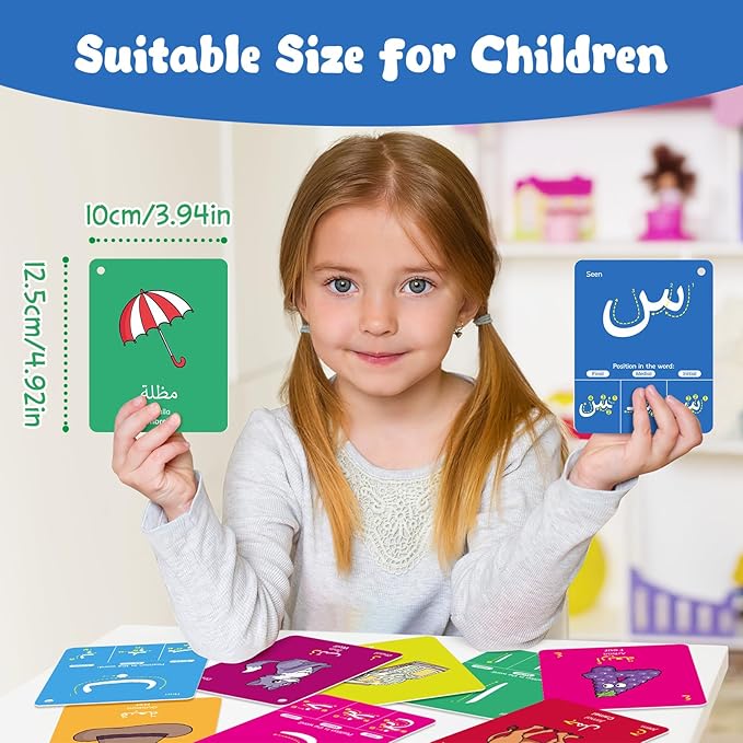 Arabic Alphabet Flash Cards, Learn Arabic Letters for Beginners Adult, Kids, Toddlers, Set of Letter, Sight Word, Color, Shape and Number Flashcard, Preschool Educational Learning Activities