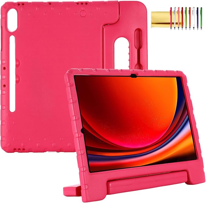 Kids Case for Samsung Galaxy Tab S10 FE Plus 13.1 (2025) Techcircle Handle Stand Light EVA Foam Bumper Protective Rugged Drop Protection Child Proof Cover Black