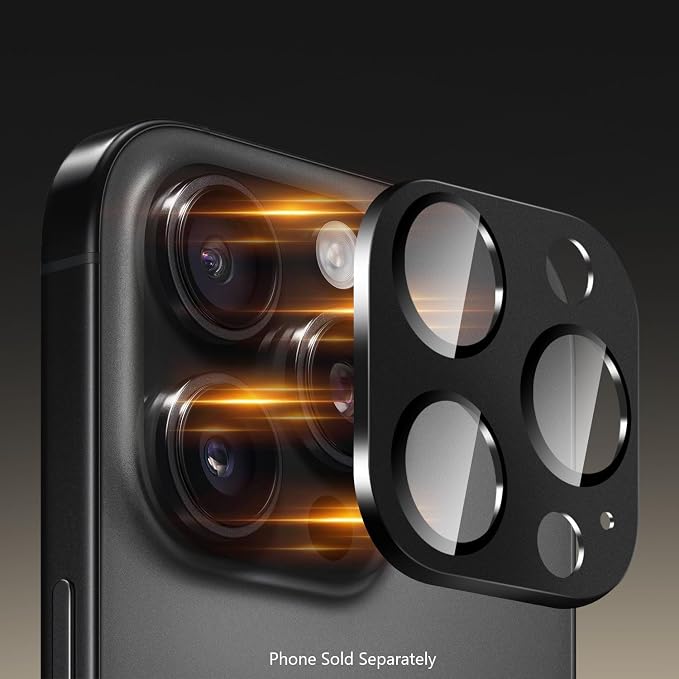 SAHARA - Ultra-Strong Camera Lens Protector for iPhone 16 Pro/16 Pro Max (2-Pack) Black (ZD00161)