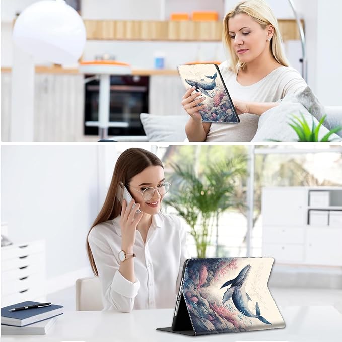 Case for iPad A16 11th Gen 11 Inch (2025) 10th Gen 10.9 Inch (2022) Model A3354 A3355 A3356 A2696 A2757 A2777 ，Slim Fit Standing Cover with Auto Sleep/Wake，Frog Playing Guitar