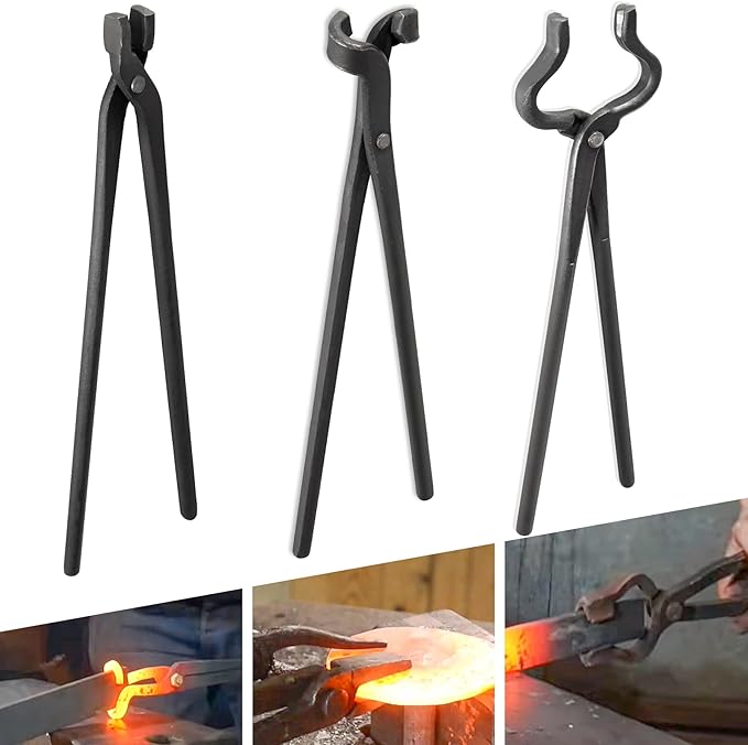 V-SEK Blacksmith Tongs - V-Bit, Flat, Blade, Square Jaw, Wolf Jaw (5PCS)