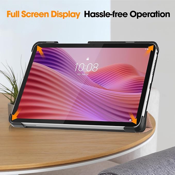 Smart Case for Lenovo Tab One / K9 8.7 Inch 2025 TB305XU/TB305FU Lightweight Trifold Stand Cover Auto Wake Sleep Blackish Green