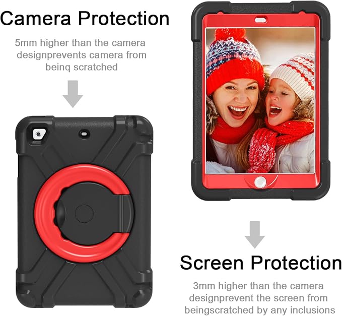 AKABEILA Compatible with Amazon Fire HD 8 2020/2022 Tablet Case，Rugged Kids Case with Stand Lightweight Shockproof Kids Friendly Tablet Cover Black