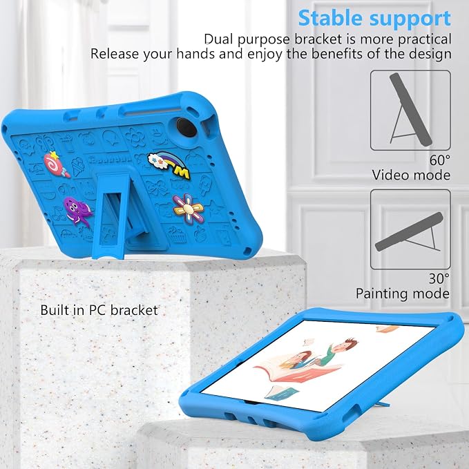 Case for iPad 10.2 Inch 2021/2020/2019/ iPad Pro 10.5 Inch/Air 3rd Gen (2019) Shoulder Strap Kickstand Children Friendly Anti-Scratch Shockproof Case Lightpurple