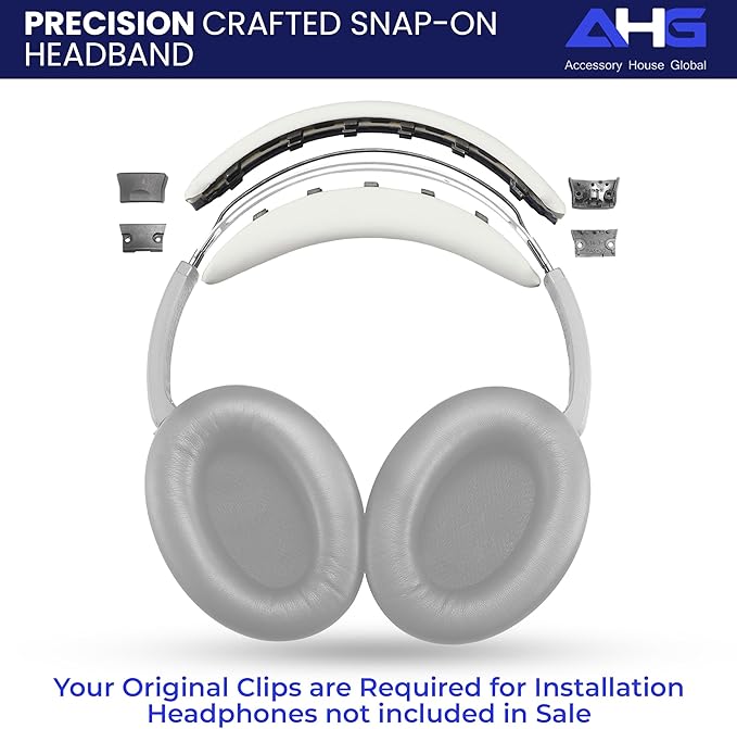 Replacement QC Ear Pad and Headband Pad Kit Cushion. Compatible with Bose QuietComfort (2023) QC45 QC35 QC35 II QC SC QC SE Wireless Noise Cancelling Headphones (White)