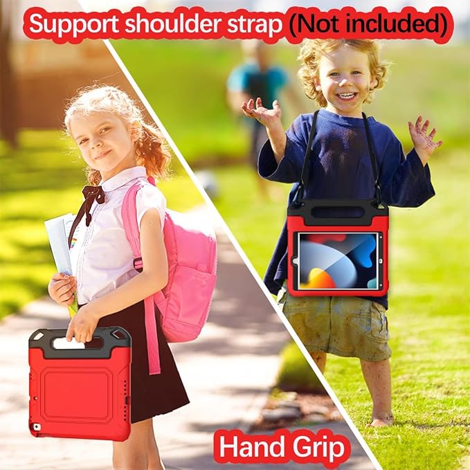 YIHE Kids Case for iPad 10.2 9th/8th/7th Gen Pro 10.5 &amp Air 3 BlackBlue | Full Body Shockproof Protective Cover Handle Stand Built-in Screen Protector Fun Colors