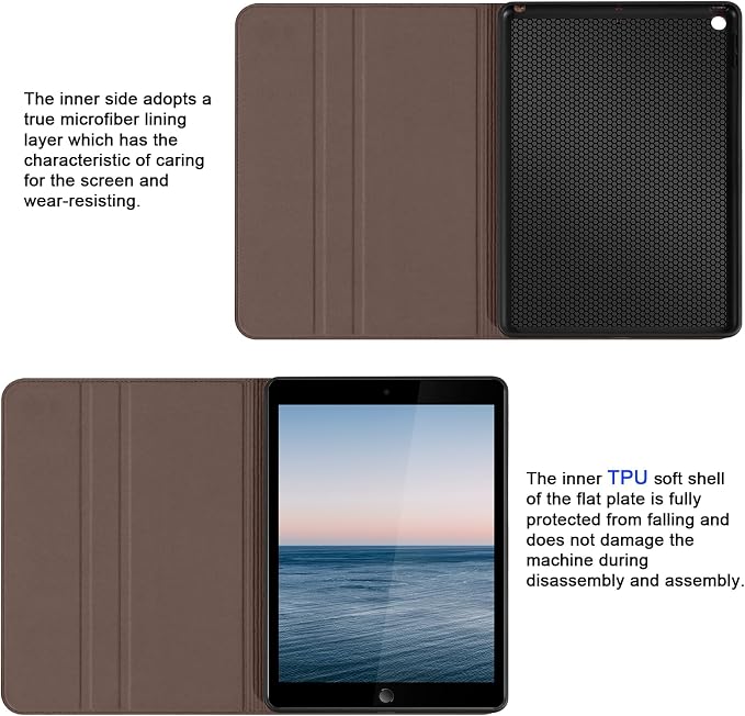 Leather Case for iPad 9th/8th/7th Gen 10.2 Inch (2021/2020/2019) | Premium Leather Folio Cover with Magnetic Closure Adjustable Stand Auto Sleep/Wake shockproof Protective CaseBlack