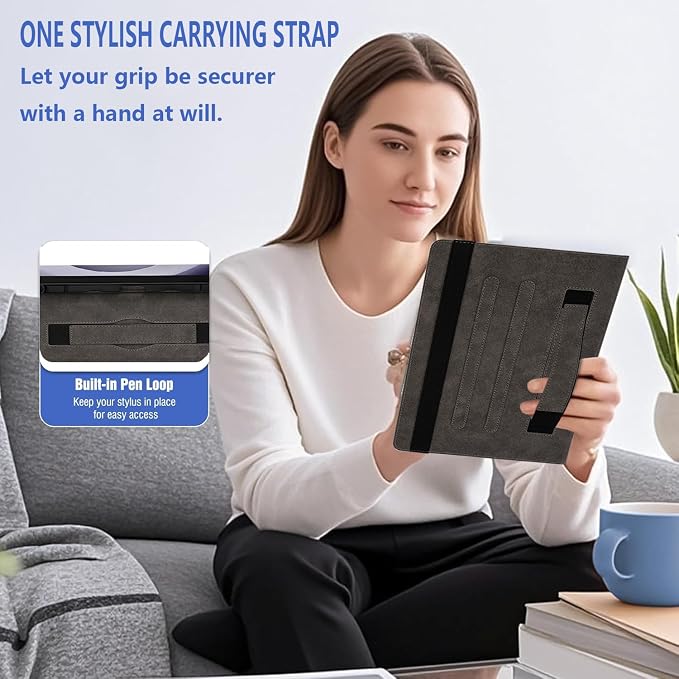 Case for Samsung Galaxy Tab A11+/A9+ Plus 5G 11 Inch 2025/2023 Model Premium PU Leather Slim Fit Smart Stand Cover with Auto Wake/SleepBookshelf Cat