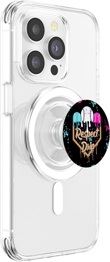 Baseball Ice Cream Drip with Sprinkles Youth Boys Baseball PopSockets Adhesive PopGrip