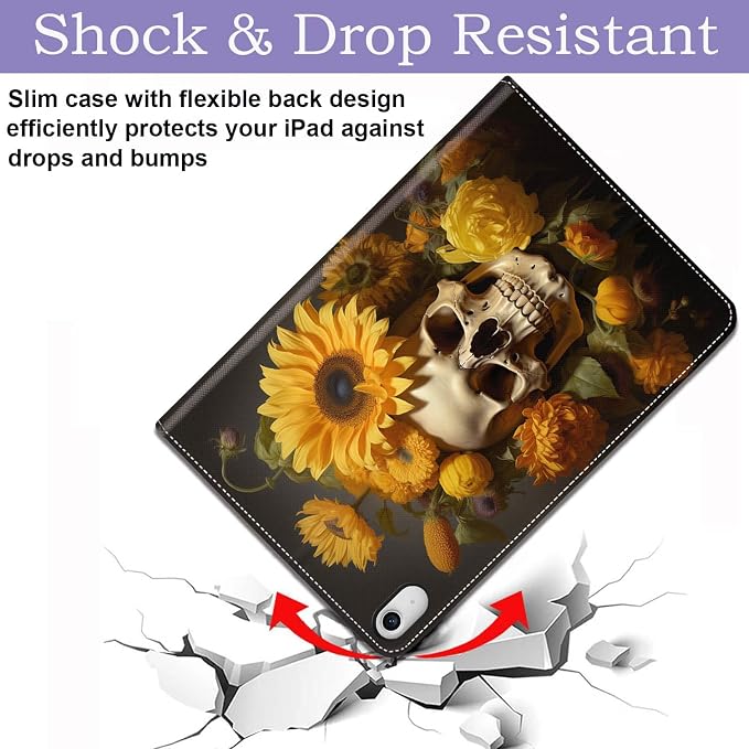 Case for iPad (A16) 11th Generation 11 Inch 2025 / iPad 10th Generation 10.9 Inch 2022 Ultra-Thin Multi-Angle Protective Cover with Auto Sleep/Wake A Dark Horse