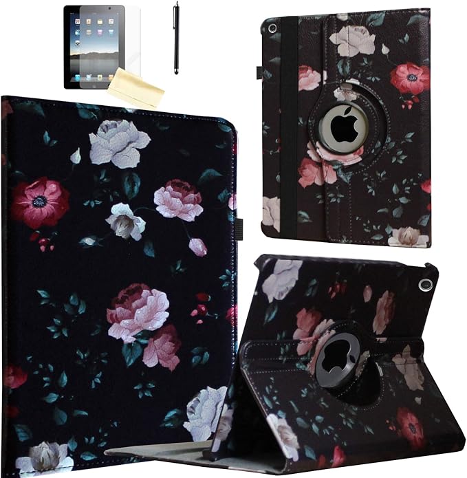 Case for iPad 10.2 inch for iPad 9th 8th 7th Generation Rotating Stand Smart Magnetic Auto Wake Up/Sleep Cover for A2602 A2603 A2604 A2605 MK2L3LL/A MK2P3LL/A MK673LL/A (Black)