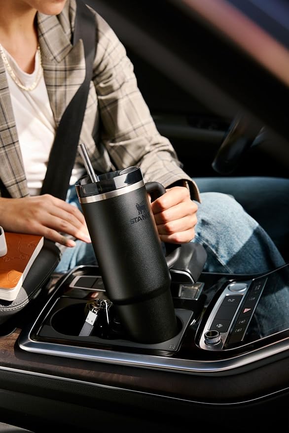 STANLEY Quencher H2.0 Tumbler with Handle and Straw 14 oz | Flowstate 3-Position Lid | Cup Holder Compatible for Travel | Insulated Stainless Steel Cup | BPA-Free | Blue Sky
