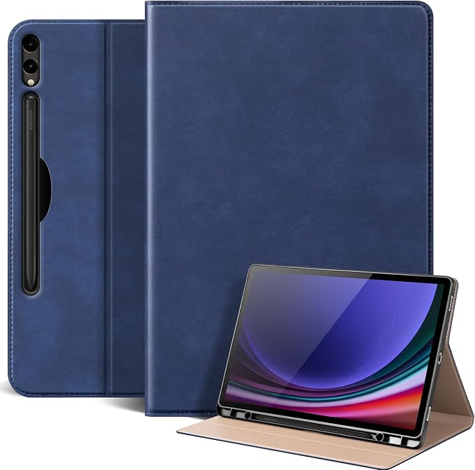 Case for Samsung Galaxy Tab S10 Lite/S10 FE/S9 FE/S9 10.9/11 | Microfiber Leather Protective Cover with S Pen HolderSmart Folio Auto Sleep/WakeAdjustable StandShockproofSlimBlack