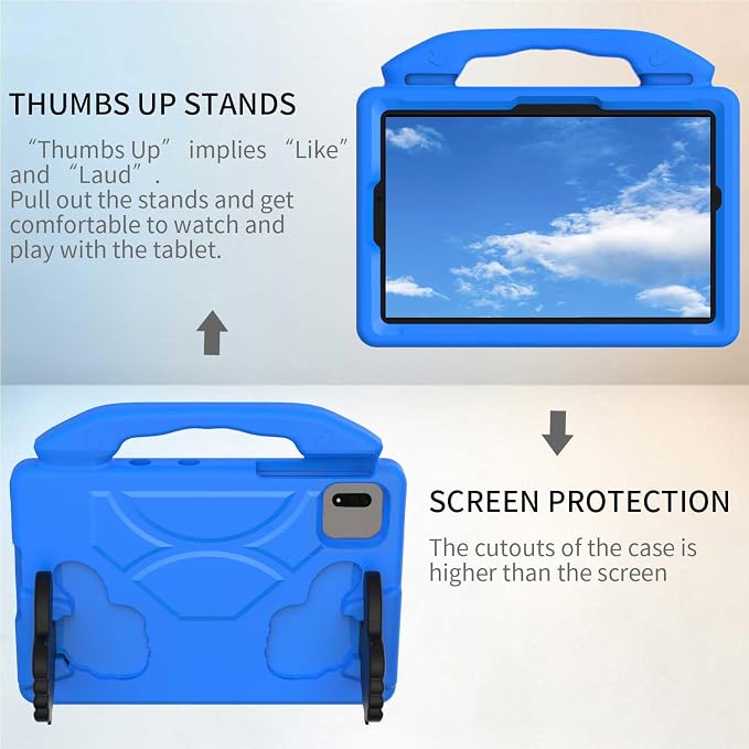 For Samsung Galaxy S11/S10/S9/S9FE/S8/S7 11 EVA Material Light Weight Shockproof Rugged Heavy Duty Thumb Kickstand Tablet Case For Lenovo M11/TAB Idea/Xiaoxin Pad Xiaomi PDA HONOR PAD X8a/X8b (black)