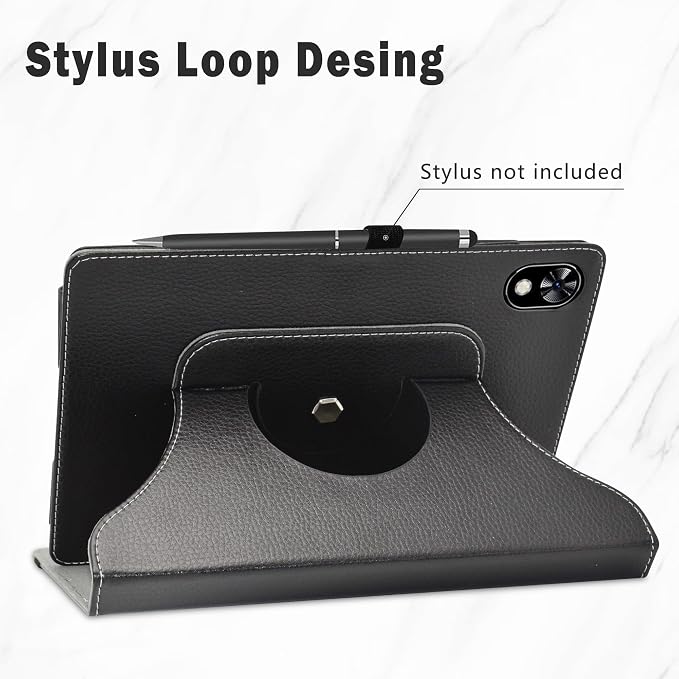 LiuShan Compatible with DOOGEE U9 / U10 PRO Rotation Case 360° Rotatable Stand PU Cover for 10.1 DOOGEE Tablet Black