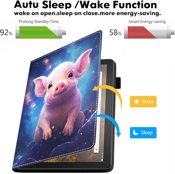 Case for Amazon Kindle Fire HD 8/Fire HD 8 Plus Tablet (12th/10th Generation 2024/2022/2020 Release) - PU Leather Folio Cover with Smart Auto Wake/Sleep Bald Eagle