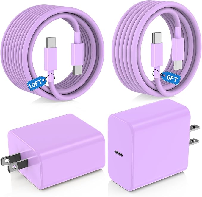 2Pack 65W USB C Charger Block Super Fast Charging Type C Wall Adapter with 3 Port 100W PD Quick Charging for Samsung Galaxy S26/S25 Ultra iPhone 17/16/15 Pro Max iPad Pro/Air &amp MacBook Pro/Air