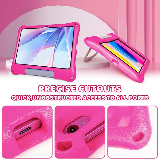Case for Onn 10.1 Inch Tablet (2024 Model) Gen 4 - Shockproof Lightweight Protective EVA Kids Kickstand Cover Case + 1 Stylus (Black)