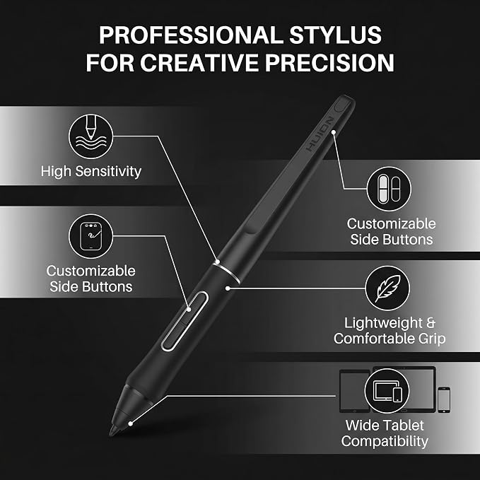 Yosoo Health Gear Pens Digital Tablet Portable Pen High Sensitivity Fast Accurate Response Lightweight PW507 Pen for Notebook PC