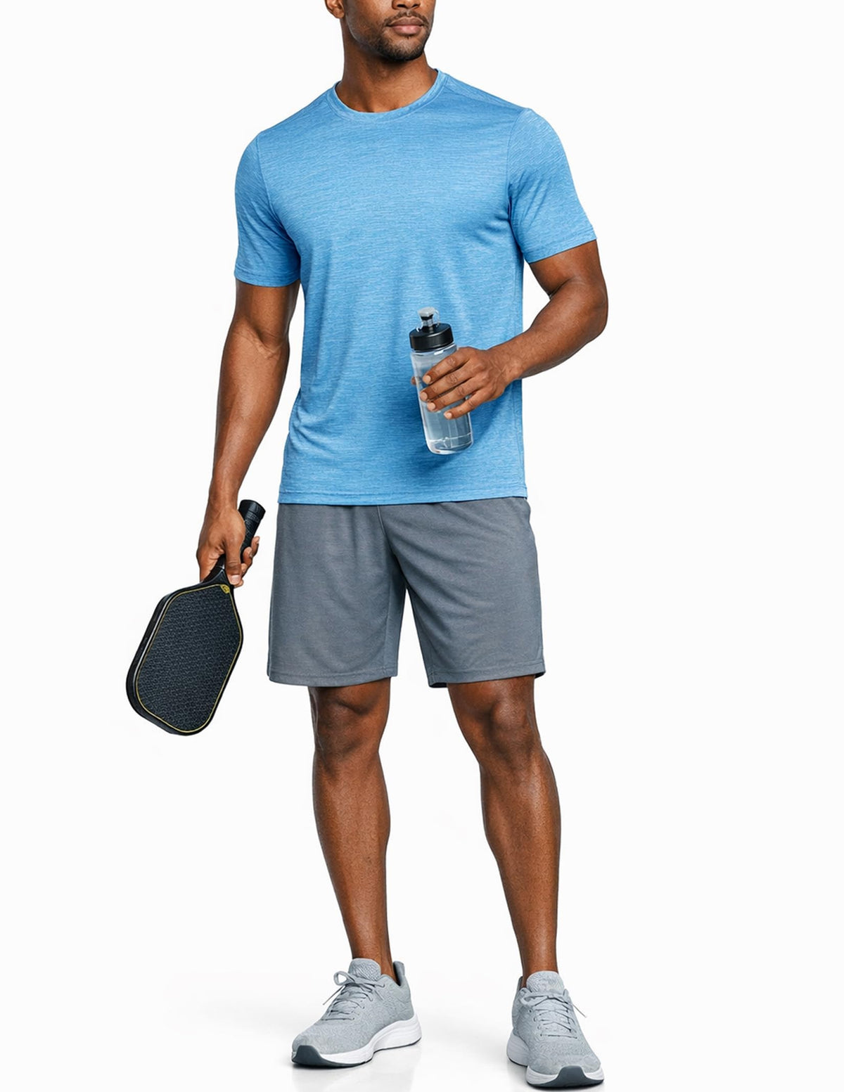 5 Pack Men’s Active Quick Dry Crew Neck T Shirts | Athletic Running Gym Workout Short Sleeve Tee Tops Bulk (Set 10, Medium)