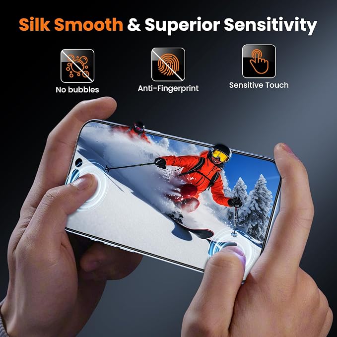 Tigowos 2-Packs for iPhone 17 Pro Privacy Screen Protector，28°Anti-spyDouble Shatterproof Tempered Glass9H+ Hardness99.99% HD ClearFull CoverageBubble FreeEasy Installation