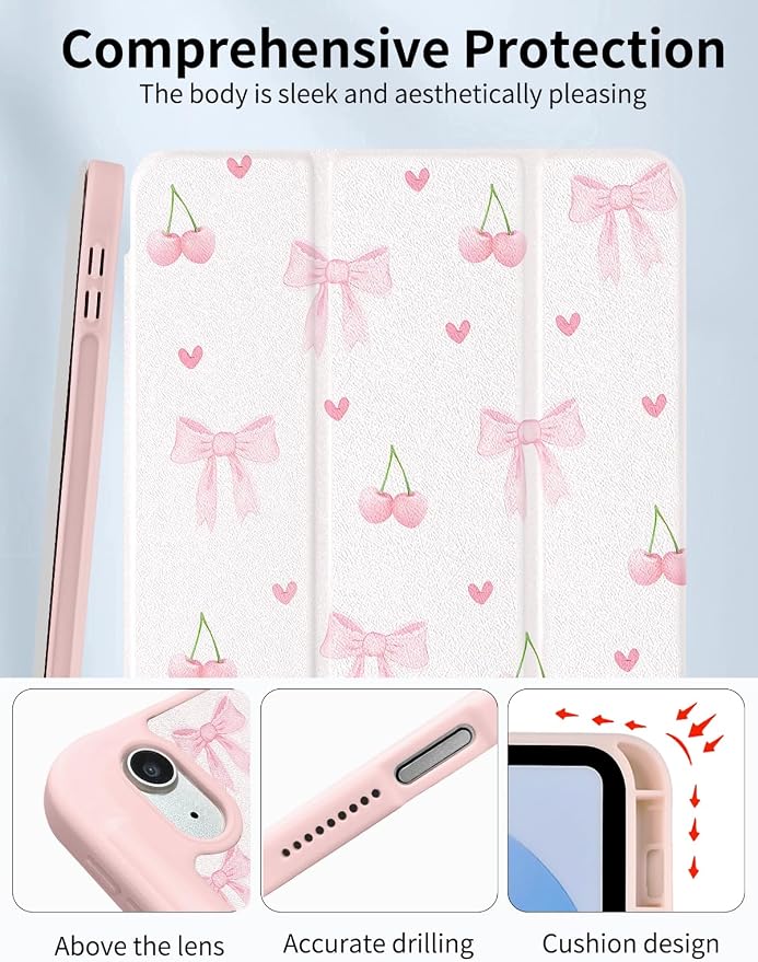 Case for iPad 9th/ 8th/ 7th Generation Case 10.2&amp10.5 Inch (2021/2020/2019 Release) Slim Lightweight Soft Trifold Back Cover with Pencil Holder &amp Auto Sleep/Wake CoverBeige Checkered