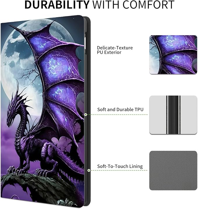 Case for iPad (A16) 11th Generation 11 Inch (2025) for iPad 10th Generation Case 10.9 Inch (2022)Slim Shockproof Shell PU Leather Stand Cover w/Auto Sleep Wake-American Eagle Rebirth of Fire