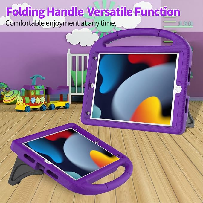 Kids Case for iPad 10.2 &amp 10.5 iPad 9th/8th/7th Generation 10.2 2021 2020 2019 Case with Screen Protector iPad Air 3rd Gen/Pro 10.5 inch Protective Cover with Handle Stand Black
