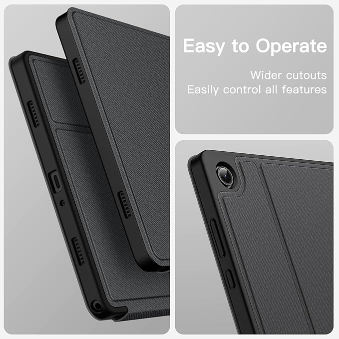 JETech Folio Case Cover for Samsung Galaxy Tab A11 Plus Black | Multi-Angle Stand Cover Slim Protective Cover Auto Wake/Sleep