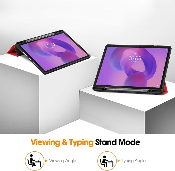 YRH for Idea Tab Pro 12.7 inch Case 2025 with Pen Holder Soft TPU Back Tablet Cover Case with Auto/Sleep (Black)