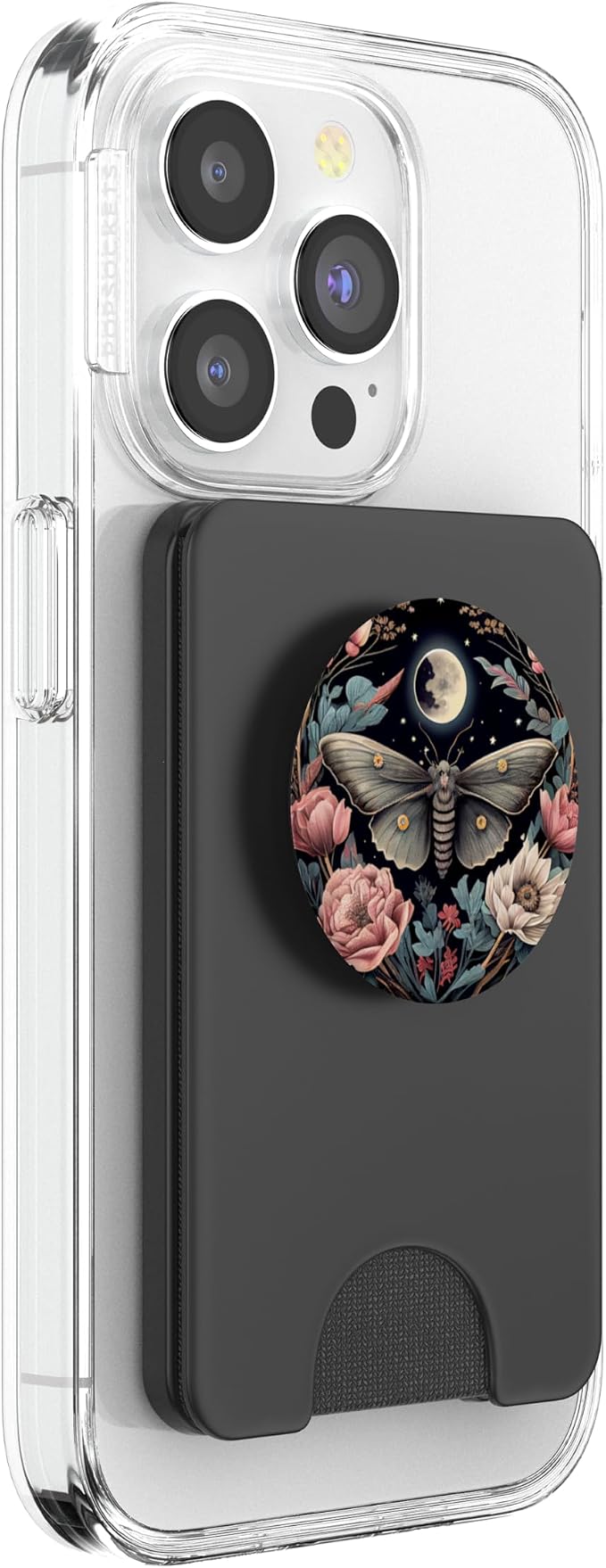 Moth Moon Flowers Astrology Celestial PopSockets Adhesive PopGrip