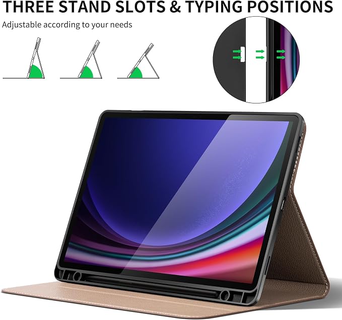 Case for Samsung Galaxy Tab S10 Lite/S10 FE/S9 FE/S9 10.9/11 | Microfiber Leather Protective Cover with S Pen HolderSmart Folio Auto Sleep/WakeAdjustable StandShockproofSlimBlack
