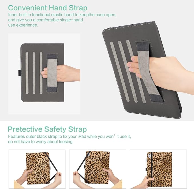 Lokigo Case for iPad (A16) 11th/10th Generation Aurora Forest | for iPad 11th-11 Inch/10th-10.9 Inch Stand Cover Pencil Holder/Hand Strap/Pocket Support Touch ID Auto Wake/Sleep