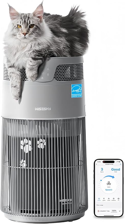 WiseSky Pet Air Purifier for Cat Owners, High-Efficiency Air Purifier for Cat