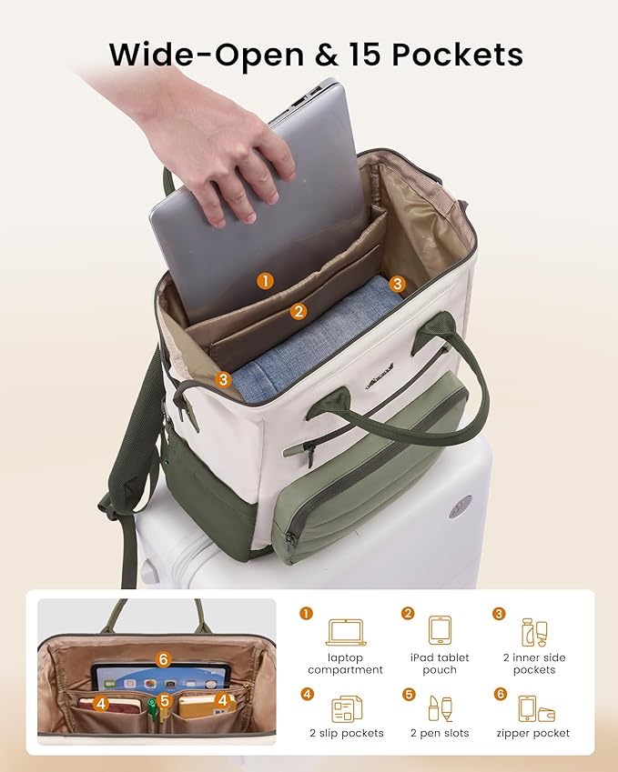 LOVEVOOK Puffer Laptop Backpack for Women, 17 Inch Work Backpack purse for Nurse Teacher, College Back to School Bookbag for Teen Girls, Personal Item Travel Bag Computer Daypack for Daily Commute