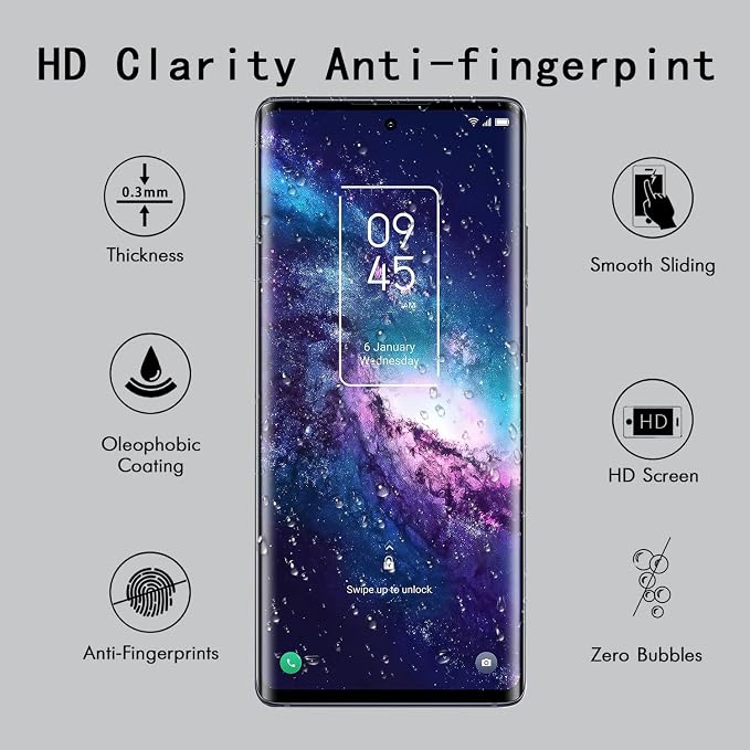 [4 Pack] Tempered Glass Screen Protector for TCL 20 Pro 5G | Tempered Glass Scratch Resistant Easy-Install Bubble Free Anti-Fingerprint