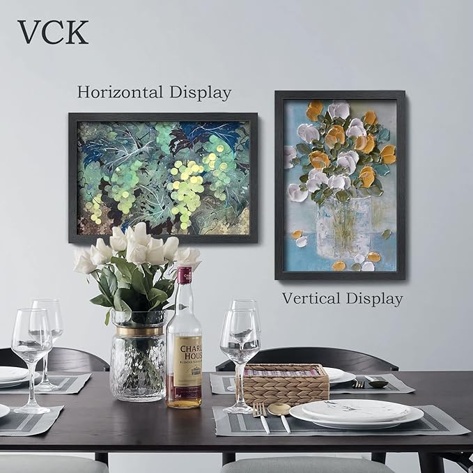 VCK 16x24 Poster Frames, Black Solid Wood Picture Frame, Textured Exclusive Wall Gallery Frame
