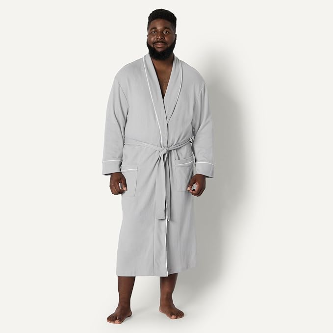 Amazon Essentials Men's Lightweight Waffle Bathrobe (Available in Big & Tall)