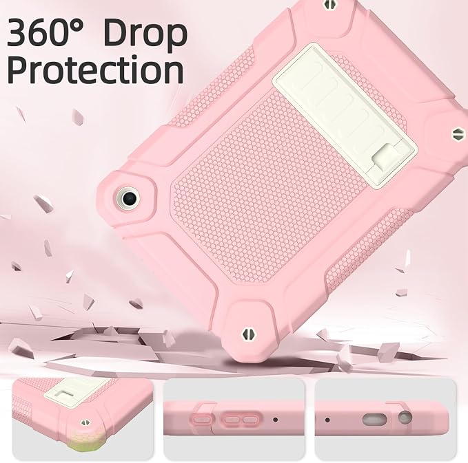 MENZO All-New Case for 8 Tablet Slim Shockproof Rugged High Impact Protective Case with Kickstand Black