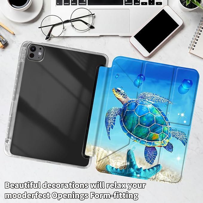 for iPad 10.2 &amp 10.5/iPad 9th/8th/7th Generation 10.2 2021 2020 2019 Case Mutil Angles Folding Y-Shaped Stand Cover with Pencil Holder Auto Wake/SleepAmerican Flag and Cow